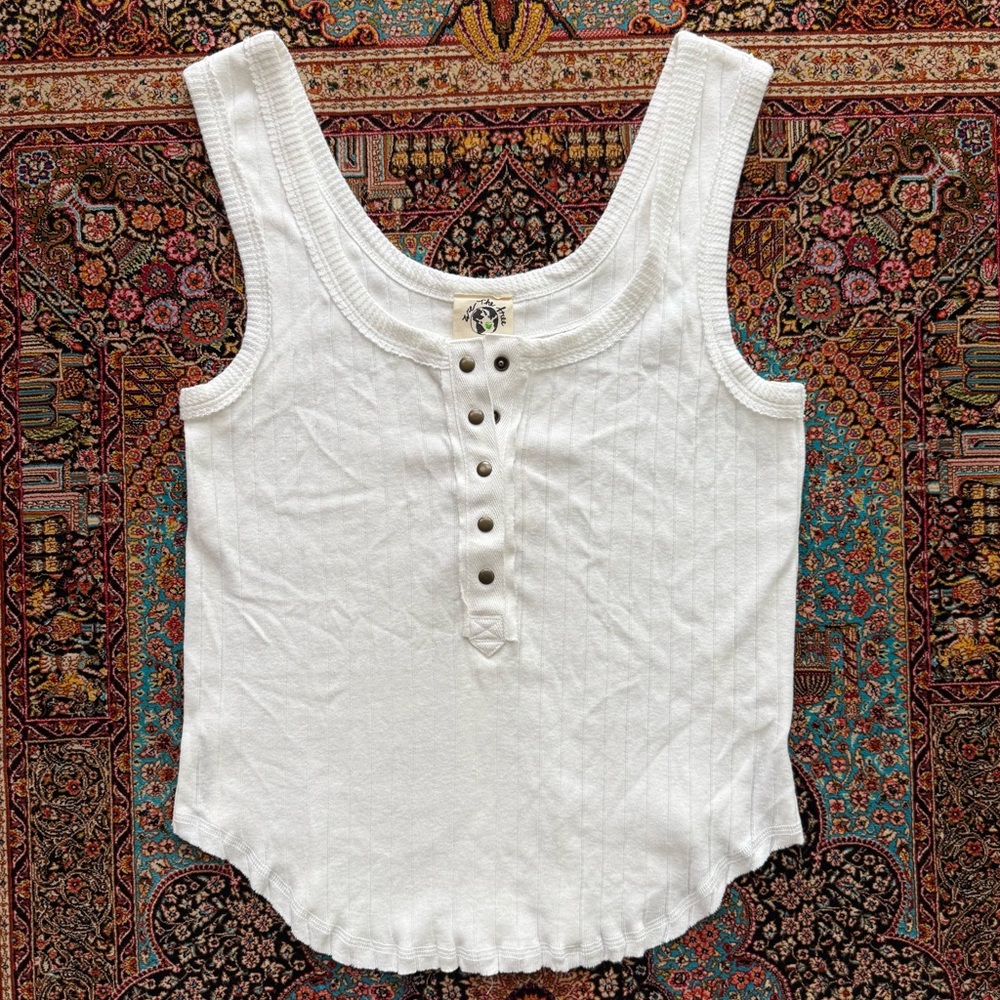 Free People Bryson Cotton Rib Henley Tank